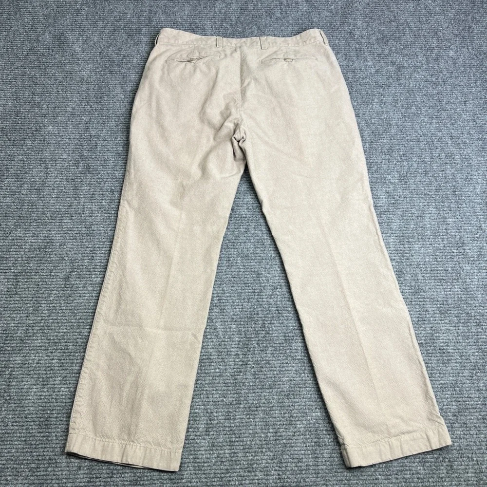 LL Bean Mens Standard Fit Chino Pants 34x30 Tan Cotton Khaki Textured 286396